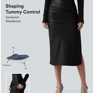 Rushed Pleather Midi Skirt